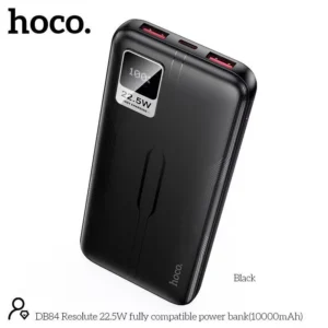 hoco db84 resolute 22.5w 10000mah power bank with usb a 22.5w and type c 20w pd fast charge output led digital display 222.6g abs pc body 3.webp