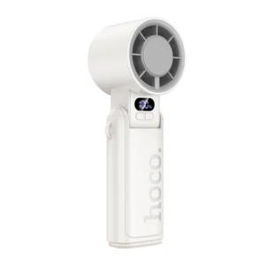 hoco hx603 foldable portable hand fan in white with 3 speed control and usb rechargeable battery for personal cooling in bangladesh 2.webp